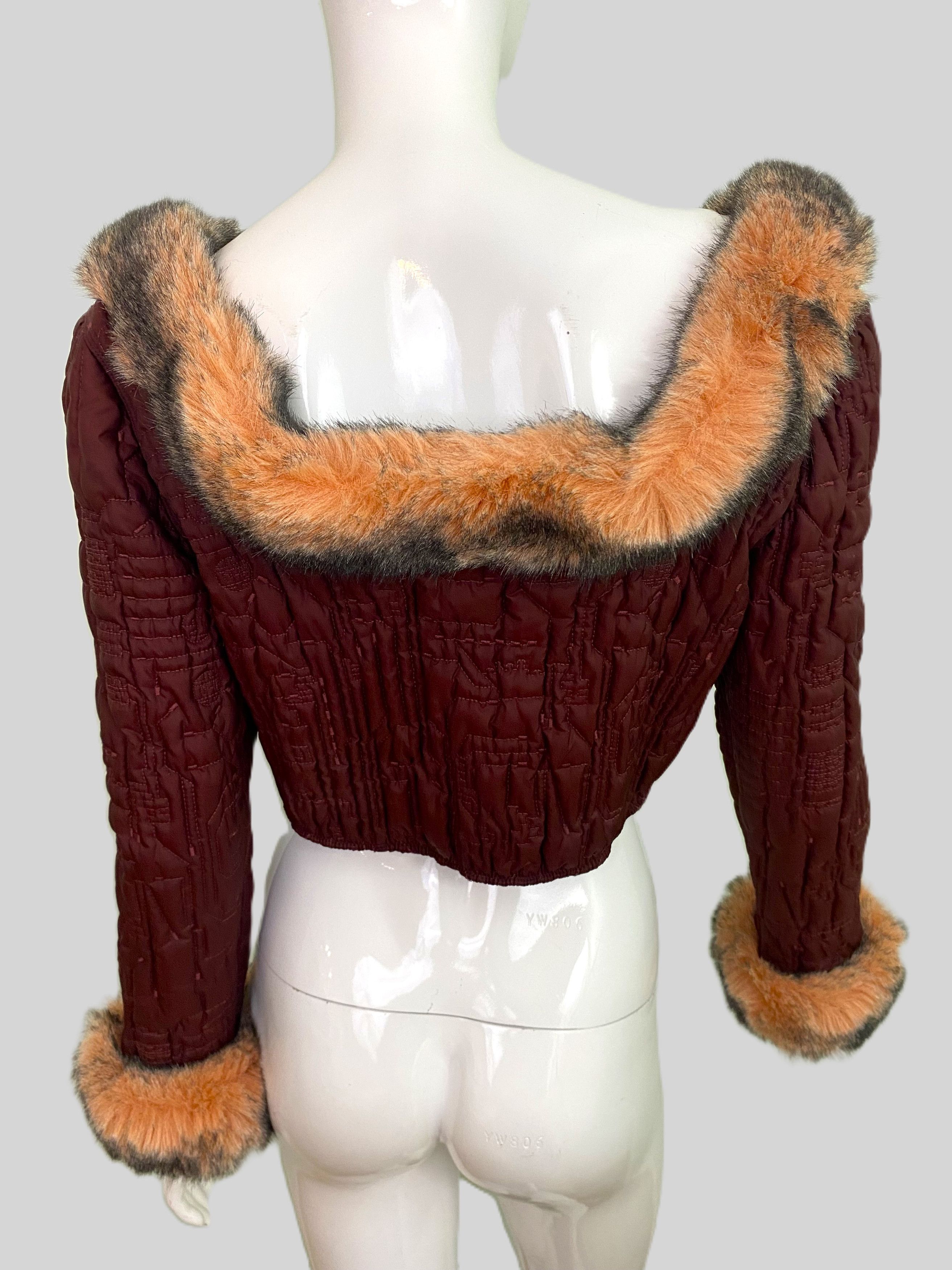 Jean Paul Gaultier Jean Paul Gaultier F/W 1995 Faux Fur Jacket Top Bustier Size M / US 6-8 / IT 42-44 - 8 Thumbnail