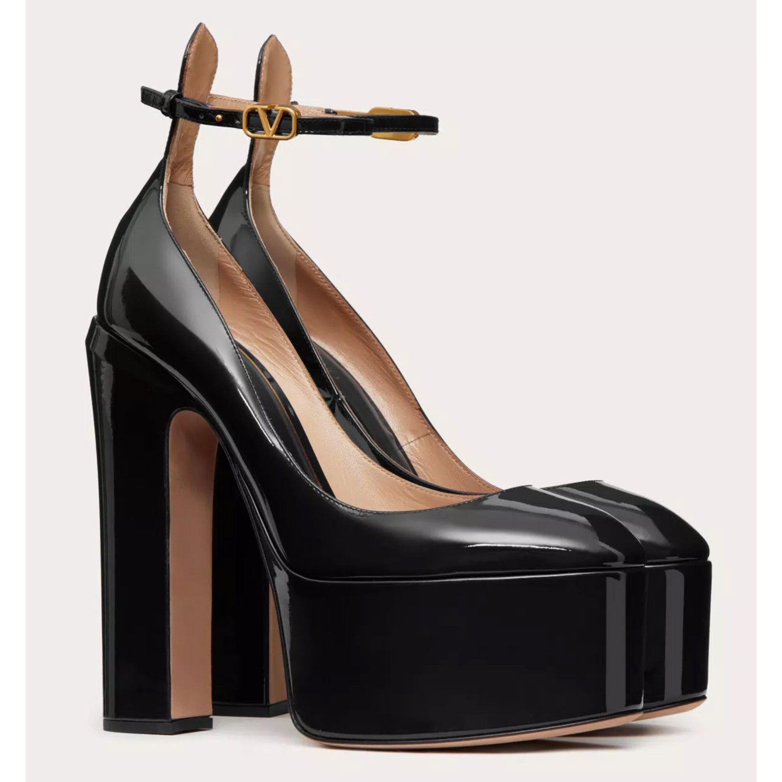 Valentino Rockstud Tan-go Leather V Strap Platform Heel Pump 40 Size US 10 / IT 40 - 5 Thumbnail