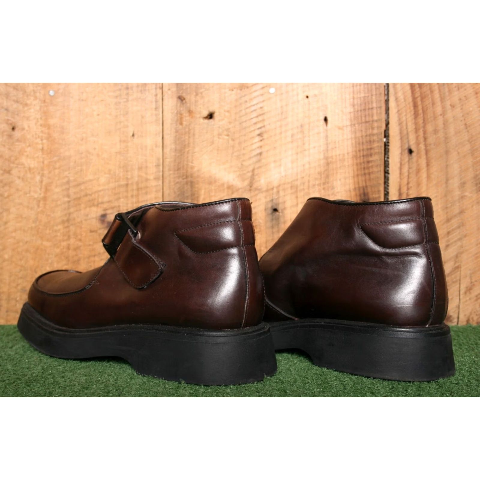 Vintage VINTAGE PIERO CERVI Brown Leather Chunky Monk Strap Boots SHOE 41 ≈ US 8.5 Mens Leather Upper Size US 9 / EU 42 - 3 Thumbnail