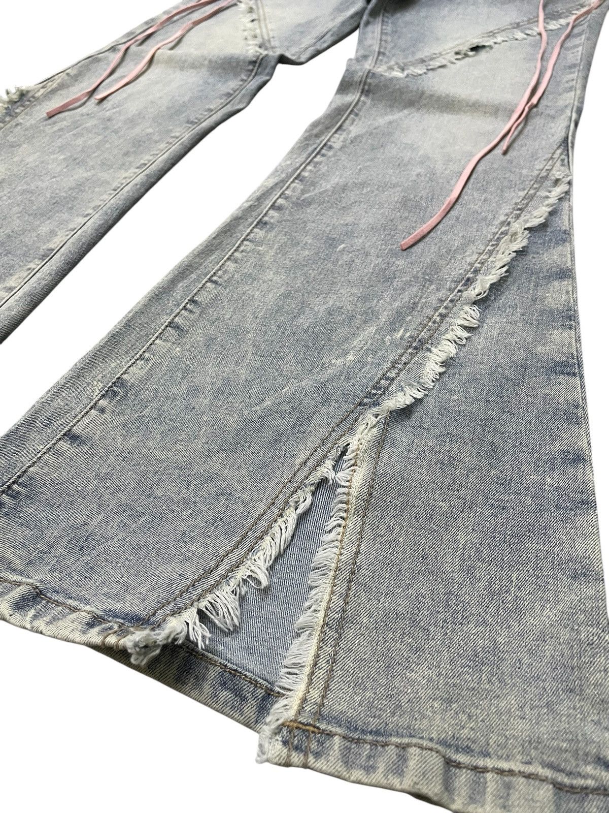 If Six Was Nine × LOWBOX × Le Grande Bleu (L.G.B.) Paneled Laces Flare Japanese Brand Vintage Jeans Size US 28 / EU 44 - 6 Thumbnail
