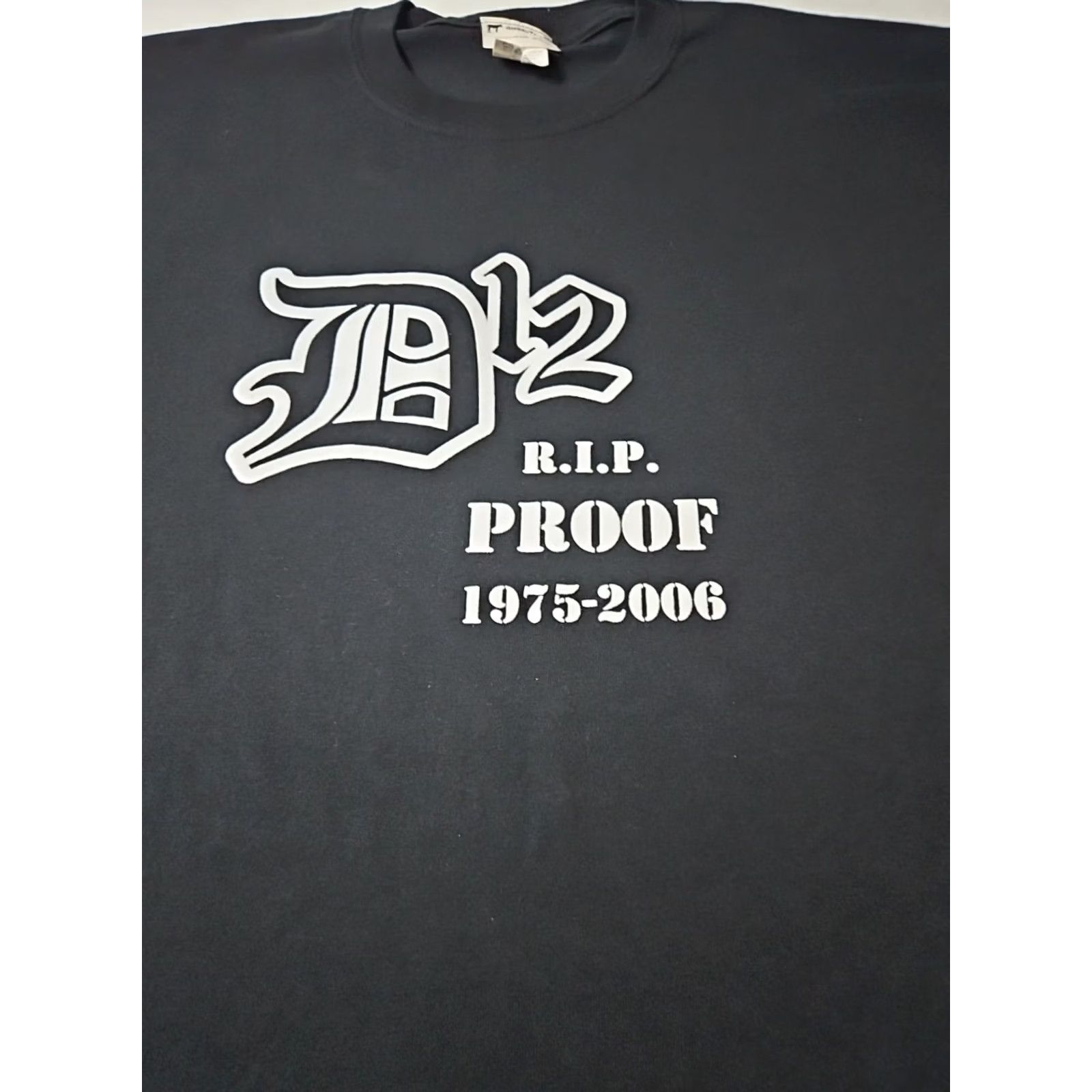 Vintage VINTAGE D12 Eminem Rap Tee Shirt Mens 2XL Black 2000's Y2K R.I.P Proof 1975-2006 Graphic Print Music Band Hip Hop Donkey T's Size US XXL / EU 58 / 5 - 7 Thumbnail