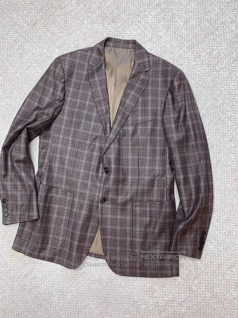 Loro Piana Loro Piana Caramel Brown Gentleman Check Wool Suit Size 50L - 1 Thumbnail