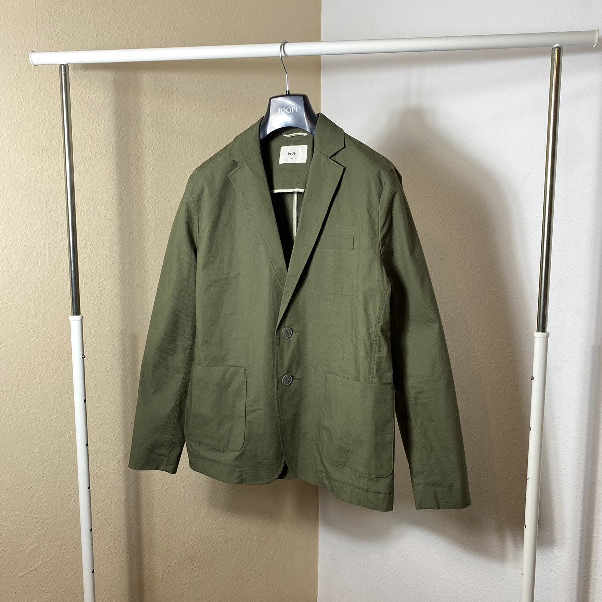 Folk Cotton Blazer Folk Olive Size 48S - 1 Thumbnail