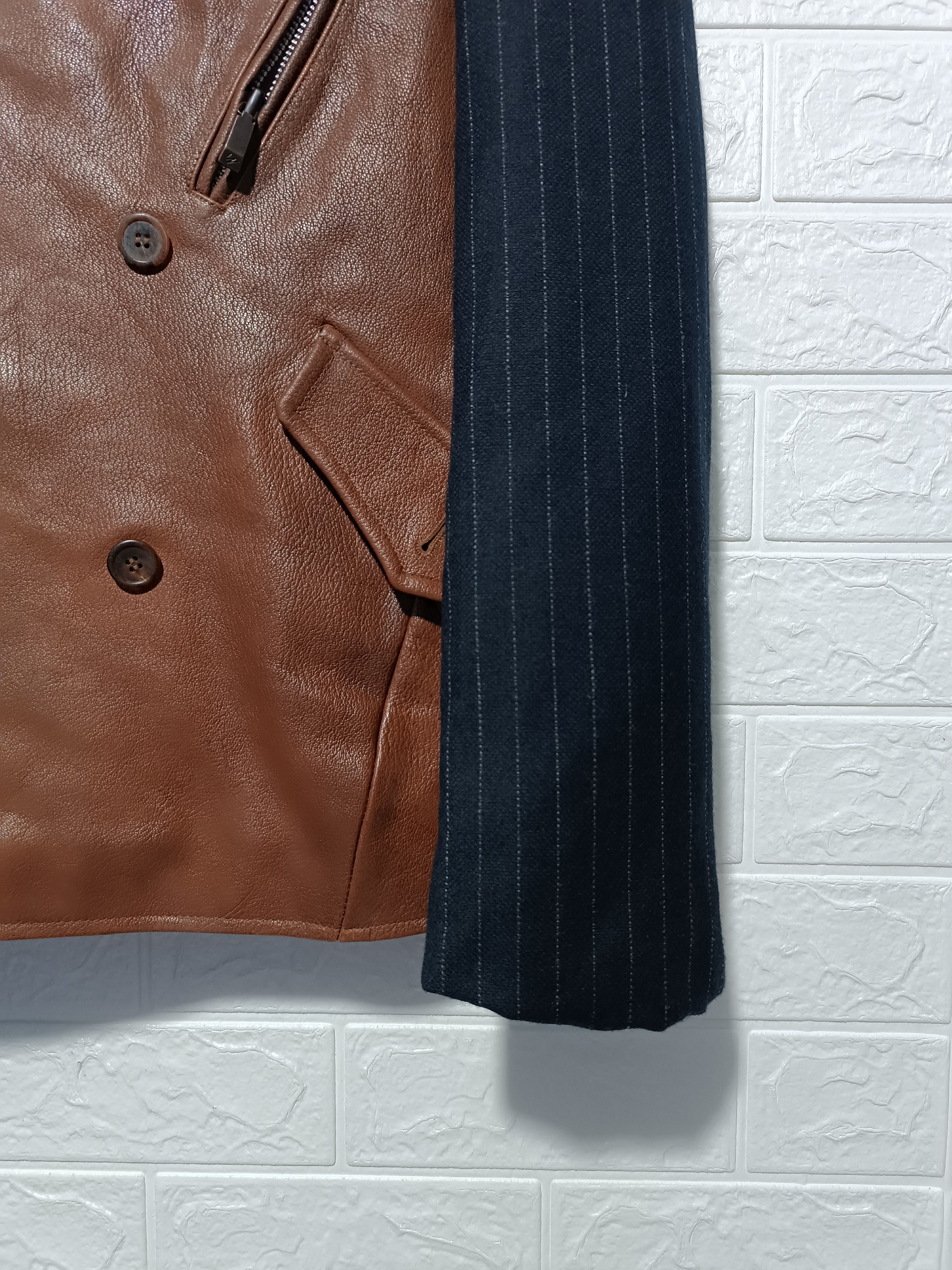 Japanese Brand Intermezzo Limited Edition Leather Double Breasted Jacket Size US L / EU 52-54 / 3 - 5 Thumbnail