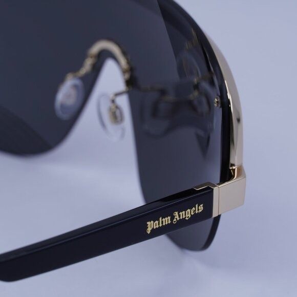 Palm Angels Palm Angels PERI10I KING 1007 Sunglasses Black/Gold Shield Size ONE SIZE - 6 Thumbnail