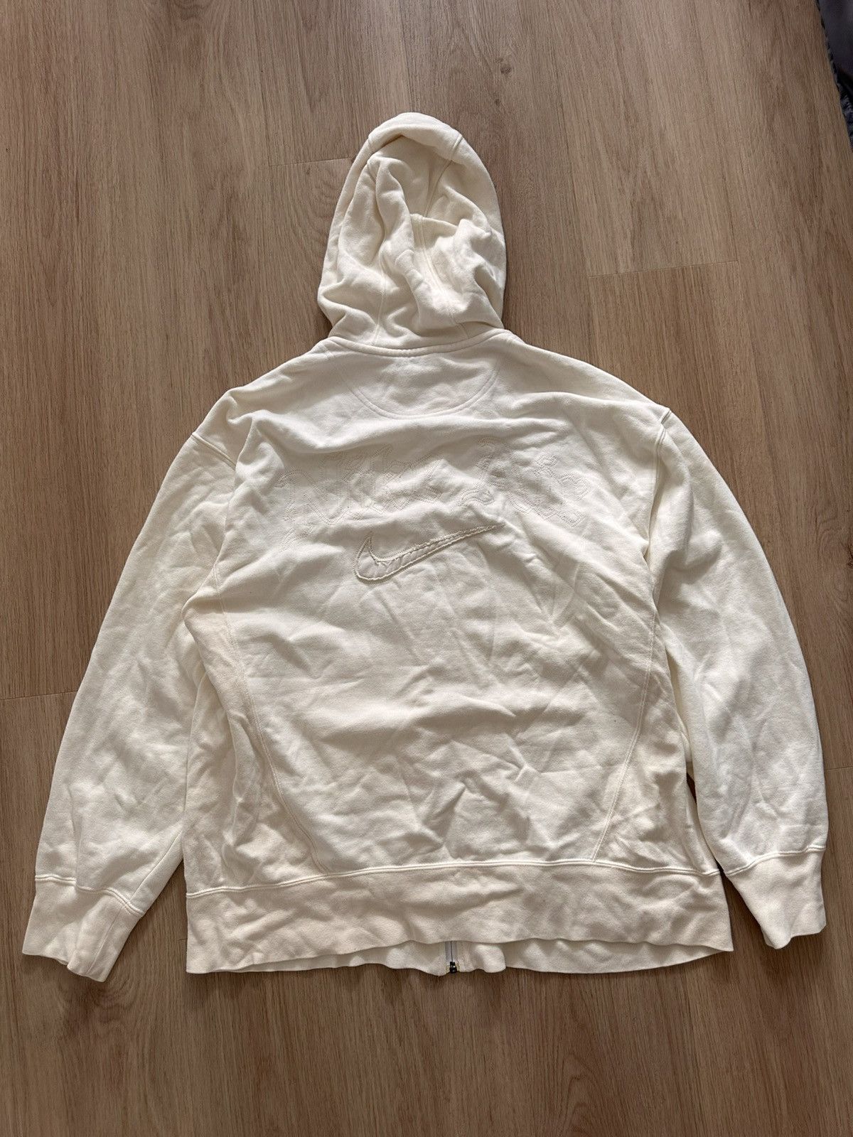 Nike Nike Vintage Y2K Embroidered Cream Zip-Up Hoodie X-Large Size US XL / EU 56 / 4 - 2 Thumbnail