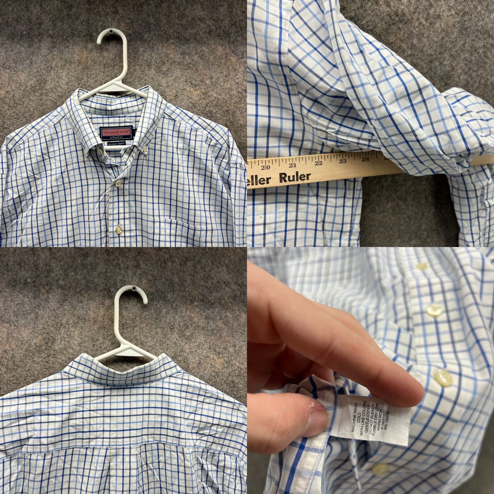 Vineyard Vines Vineyard Vines Murray Shirt Shirt Men L Blue Check Button-Up Casual/Business/Workwear Vintage No N/A Size US L / EU 52-54 / 3 - 8 Thumbnail