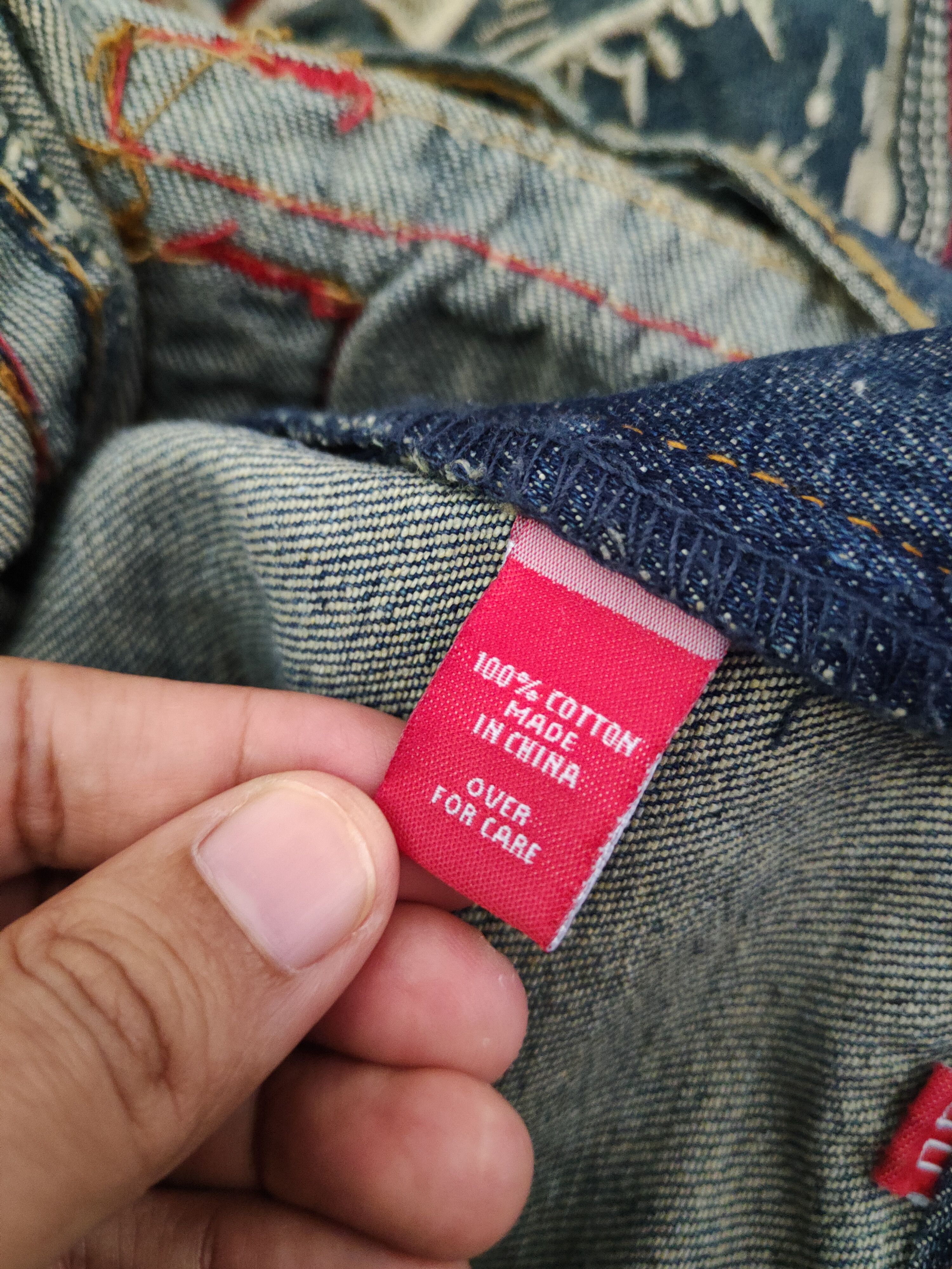 Japanese Brand DL Cstar Blue faded vintage Distressed Ripped Jeans #380 Size US 40 / EU 56 - 19 Thumbnail