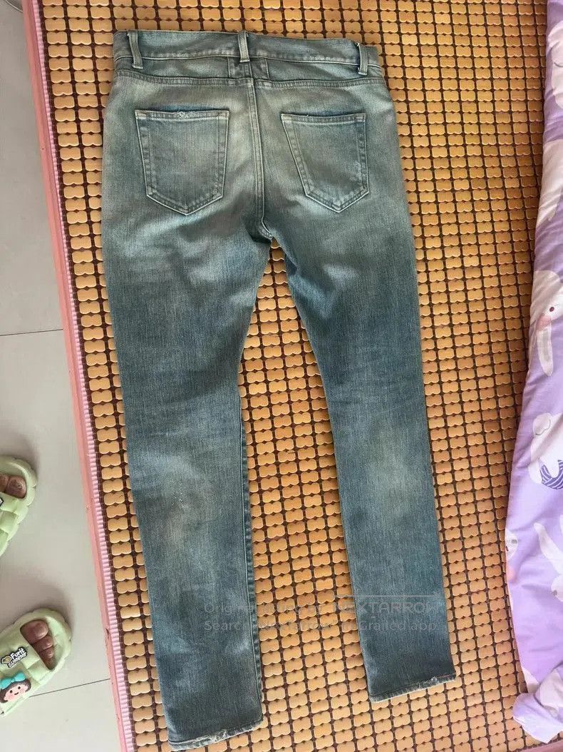 Saint Laurent Paris Saint Laurent Distressed Blue Denim Jeans. Size US 30 / EU 46 - 2 Thumbnail