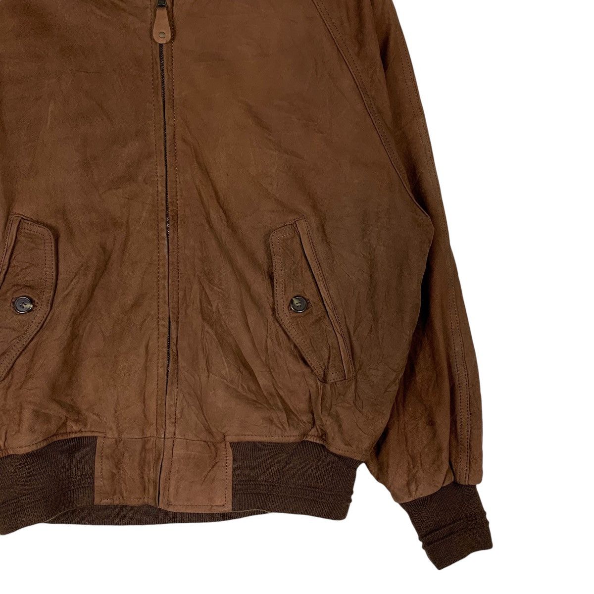 Japanese Brand SEAHOP Cowhide Suede Leather Casual Bomber Jacket #1286-C58 Size US L / EU 52-54 / 3 - 4 Thumbnail
