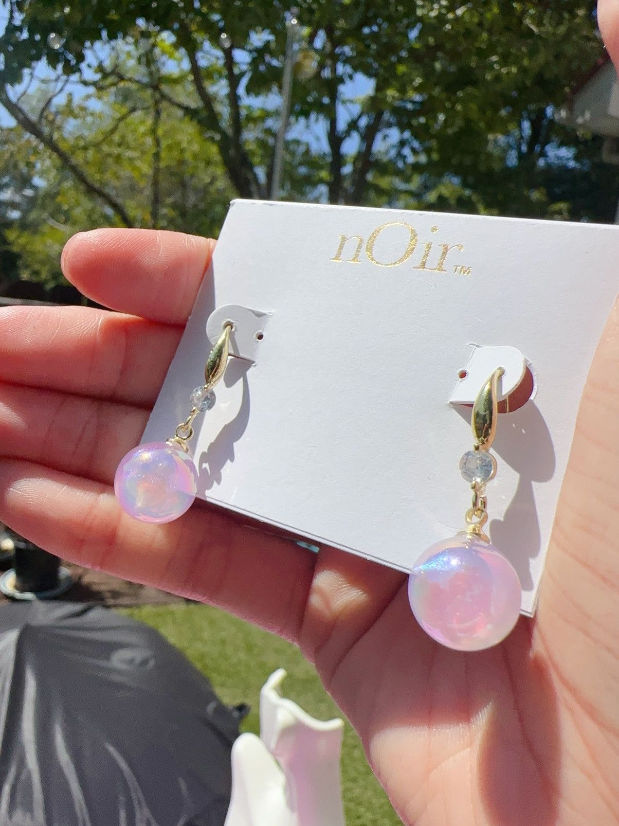 Designer Noir gold tone reflective colorful purple pearl 925 steering Size ONE SIZE - 1 Thumbnail
