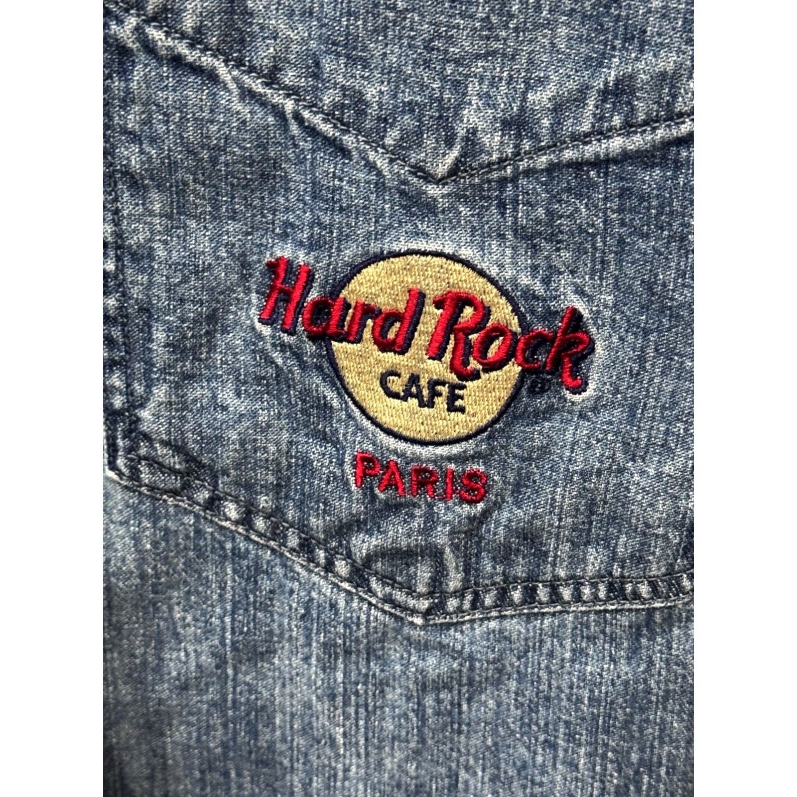 Hard Rock Cafe RARE Hard Rock Cafe Paris Denim LONG SLEEVE SHIRT XL Mens Multicolor Denim LONG SLEEVE SHIRT XL Mens 90s? (adjusted) Size US XL / EU 56 / 4 - 4 Thumbnail
