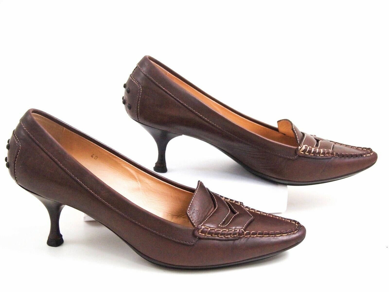 Tod's Tod's Mid Heels Pumps Brown Leather US 10 EU 40 Size US 10 / IT 40 - 2 Thumbnail
