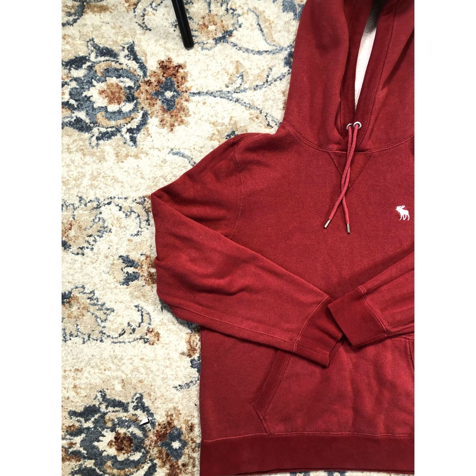 Abercrombie & Fitch Abercrombie & Fitch Hoodie Mens M Red Fleece Pullover Moose Logo Sweatshirt Sweatshirt Size US M / EU 48-50 / 2 - 3 Thumbnail