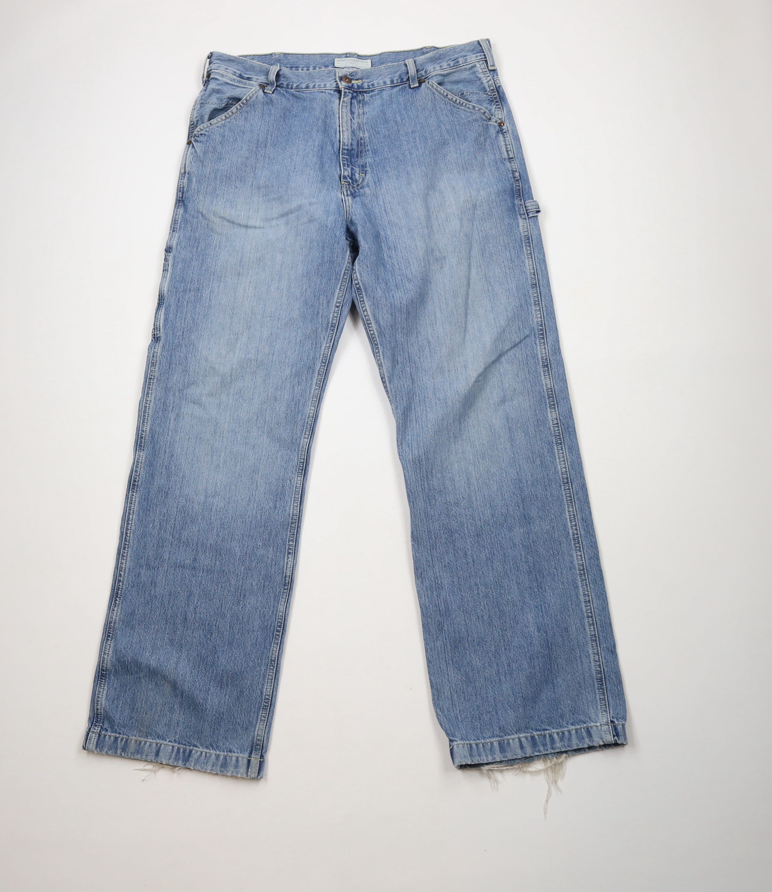 American Eagle Outfitters × Vintage Vintage 90s American Eagle Baggy Wide Leg Dungaree Jeans Size US 36 / EU 52 - 1 Thumbnail