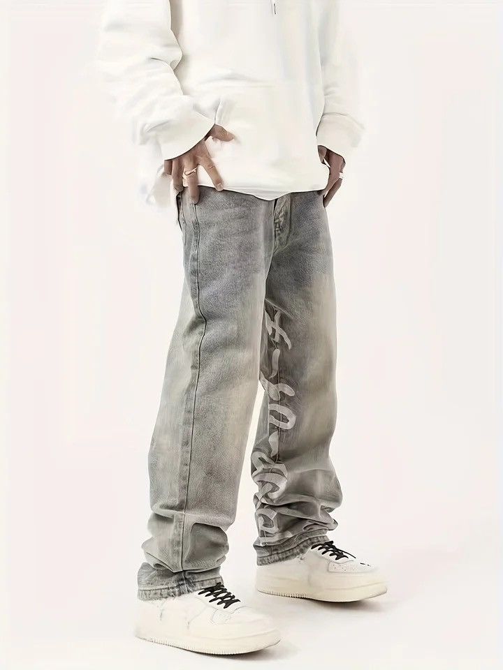 Japanese Brand × Vintage Long Jeans Graffiti Jeans Classic Straight Denim Wide-leg Size US 28 / EU 44 - 4 Thumbnail