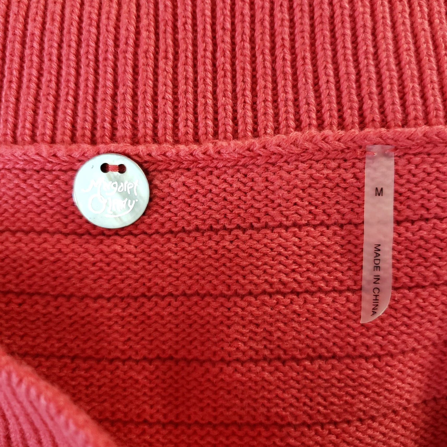Vintage Margaret O'leary Womens Knit Tank Top Sz Medium Pink/Red Organic Cotton Size M / US 6-8 / IT 42-44 - 6 Thumbnail
