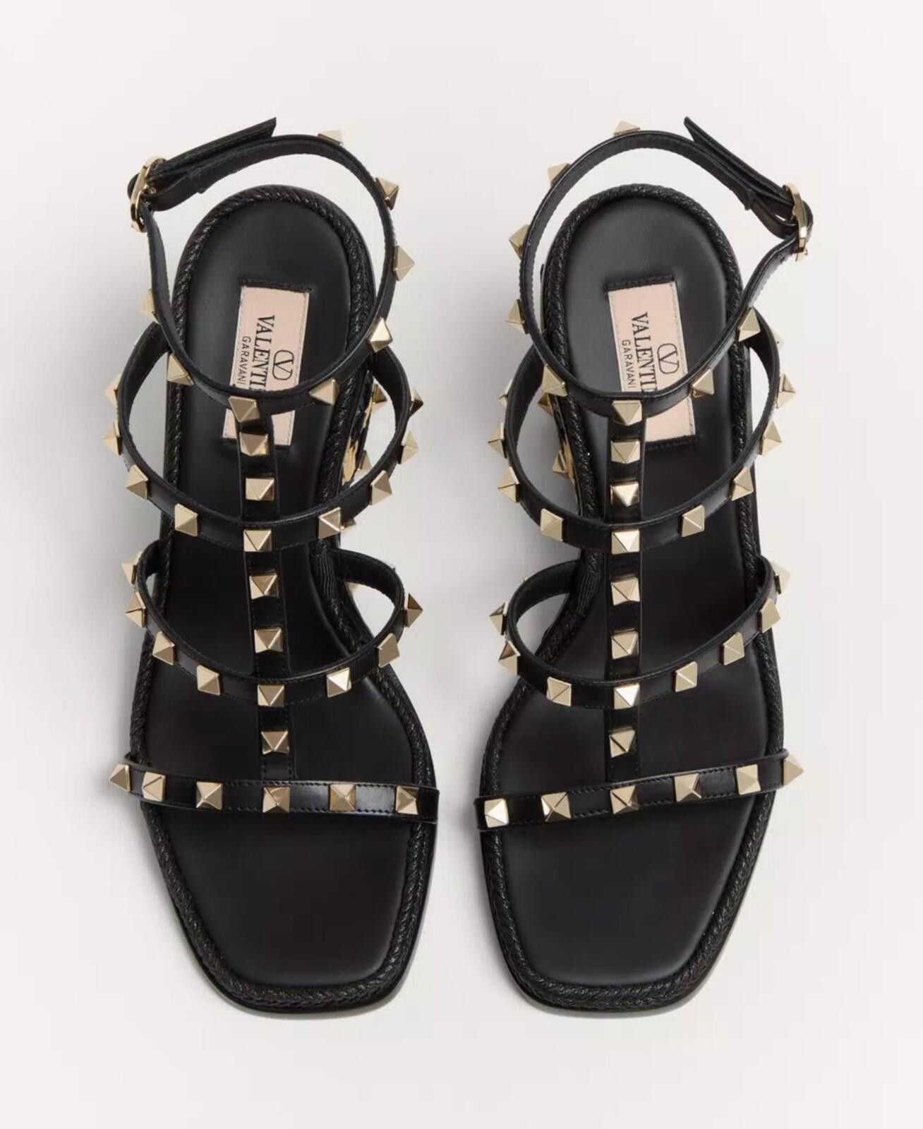 Other Valentino Rockstud Checker Embroidery Sandal Size US 7.5 / IT 37.5 - 3 Thumbnail