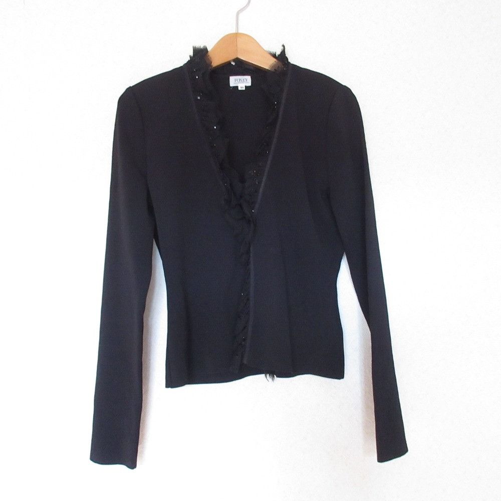 Other FOXEY Chiffon Frill Knit Cardigan Others Tops DUTY FREE for USA