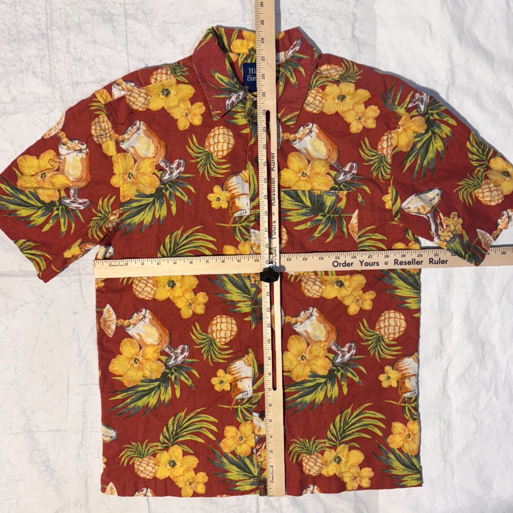 High Sierra High Sierra Shirt S Red Hawaiian Linen Blend Pineapple Piña colada Print Mens Size US S / EU 44-46 / 1 - 3 Thumbnail