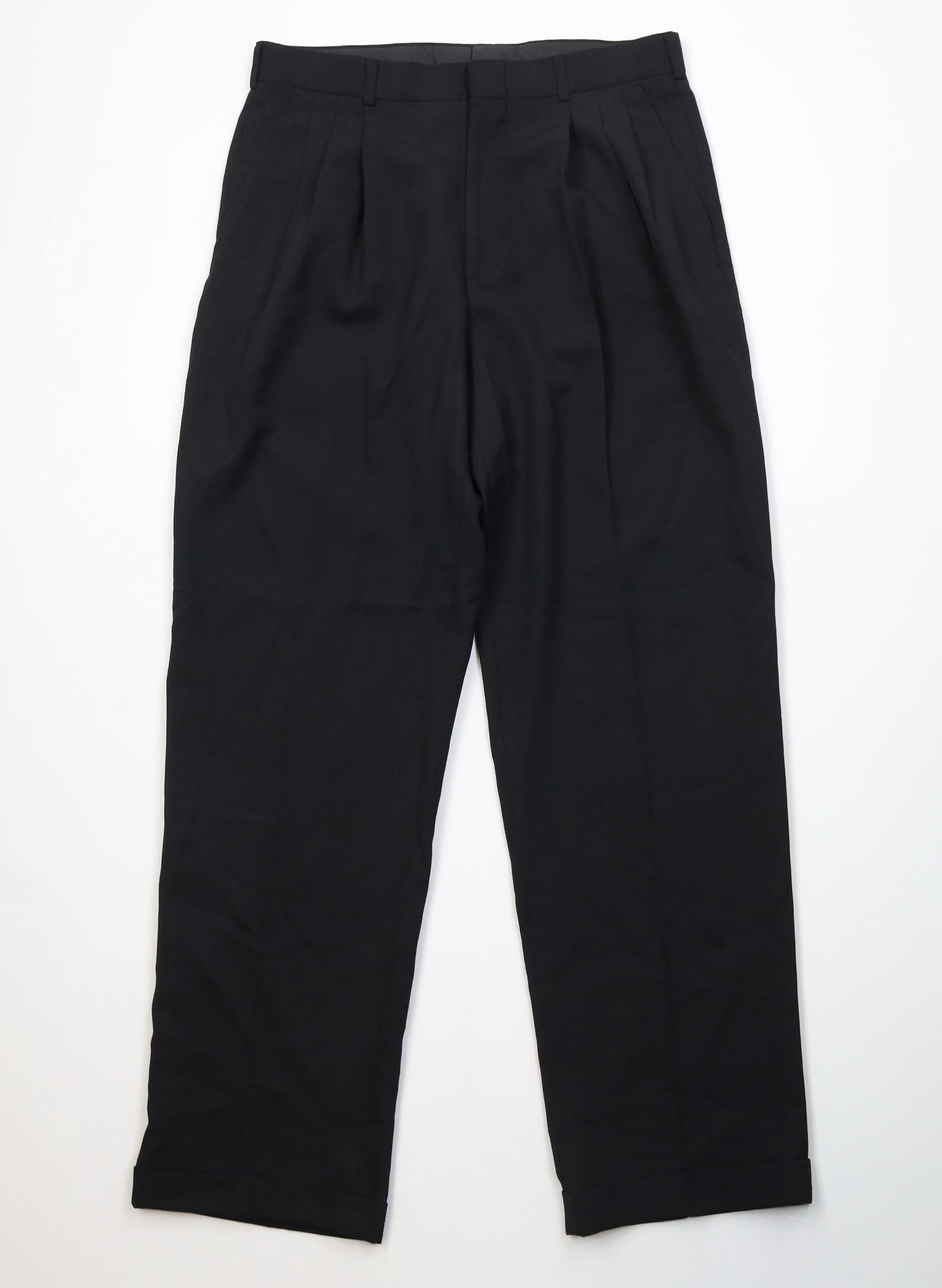 Vintage Vintage 90s Streetwear Wool Blend Wide Leg Chino Pants Black Size US 32 / EU 48 - 1 Thumbnail