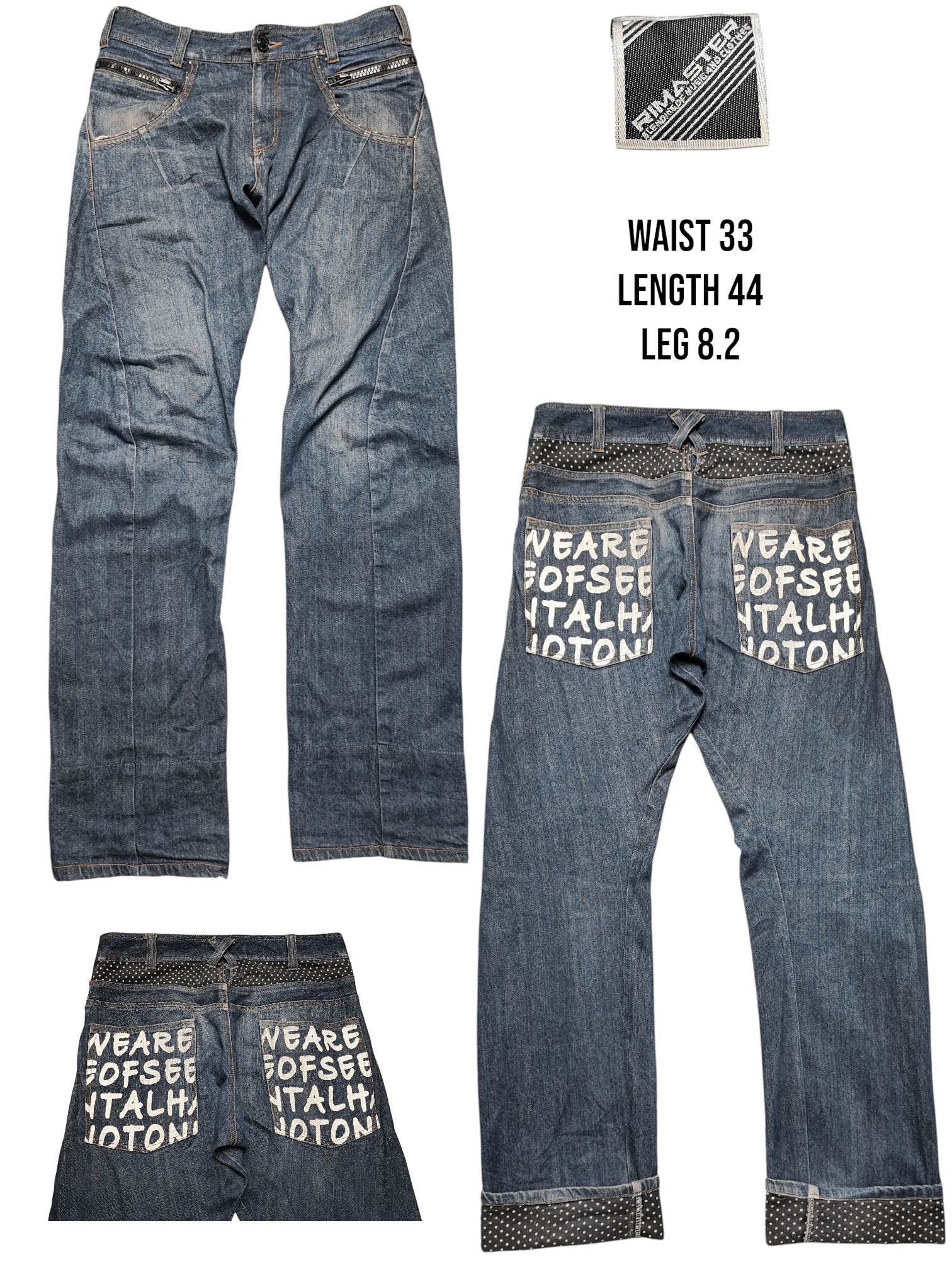 Japanese Brand Double Waist Rimaster Twist Leg Jeans Size US 36 / EU 52 - 1 Thumbnail