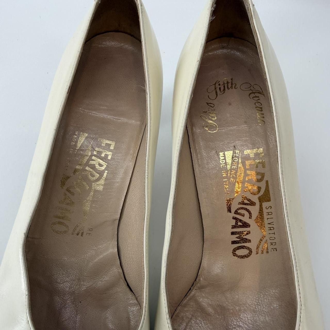 Salvatore Ferragamo Salvatore Ferragamo Beige Bow Pumps Heel Shoes 7.5 Vintage Size US 7.5 / IT 37.5 - 6 Thumbnail
