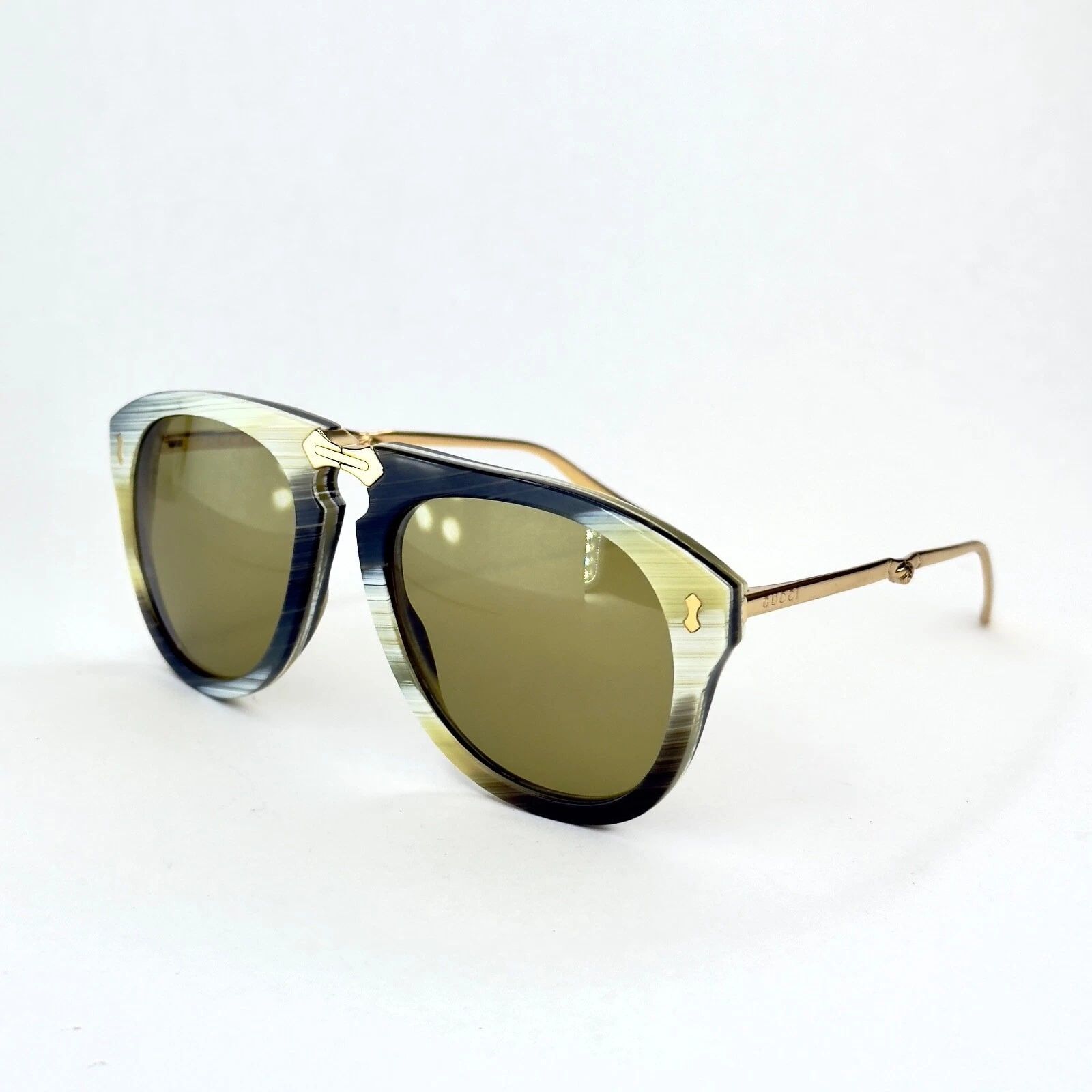 Gucci GUCCI GG0305S 0305 Gold Green Foldable Sunglasses 003 Size ONE SIZE - 6 Thumbnail