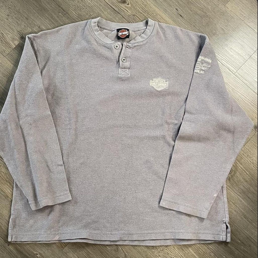 Harley Davidson Vintage Harley Davidson Thermal Long Sleeve Shirt Size US XL / EU 56 / 4 - 5 Thumbnail