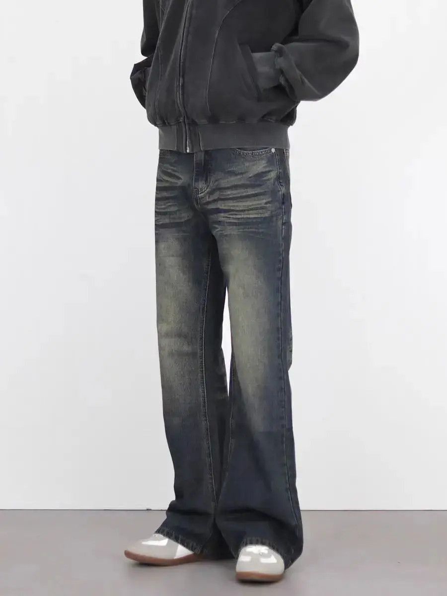 Japanese Brand Vintage Blue Denim Micro Flare Loose Straight Leg Pants Size US 34 / EU 50 - 2 Thumbnail