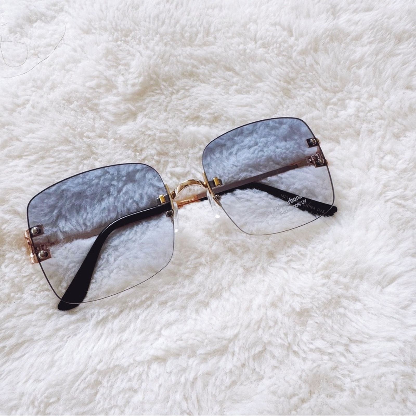 Other Laurel Clear Blue Rimless Sleek Sunglasses Size ONE SIZE - 3 Thumbnail