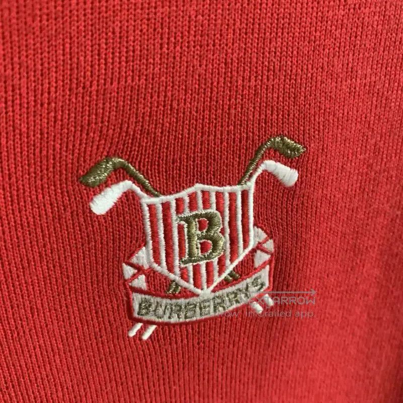 Burberry Red Cotton Blend Women's Knit Top.