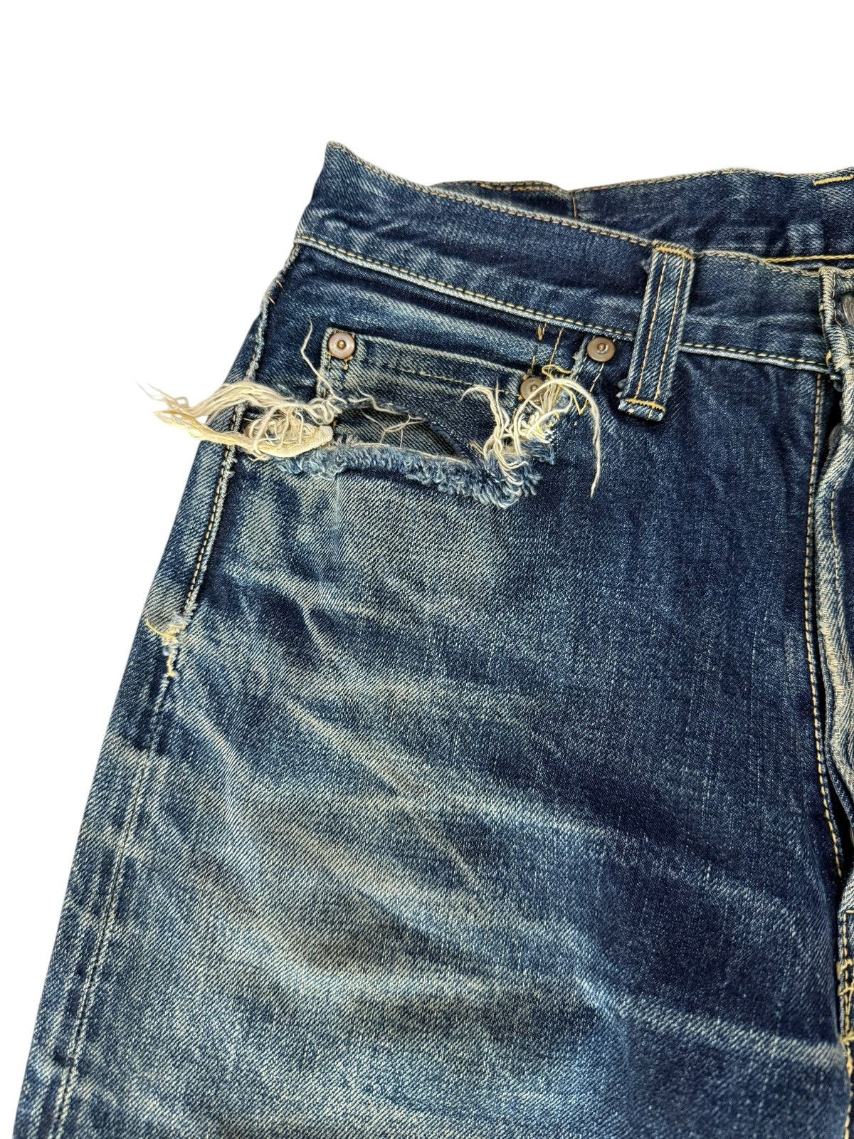 Japanese Brand DENIM PORKY’S JAPAN REDLINE SELVEDGE DISTRESSED JEANS Size US 27 - 7 Thumbnail
