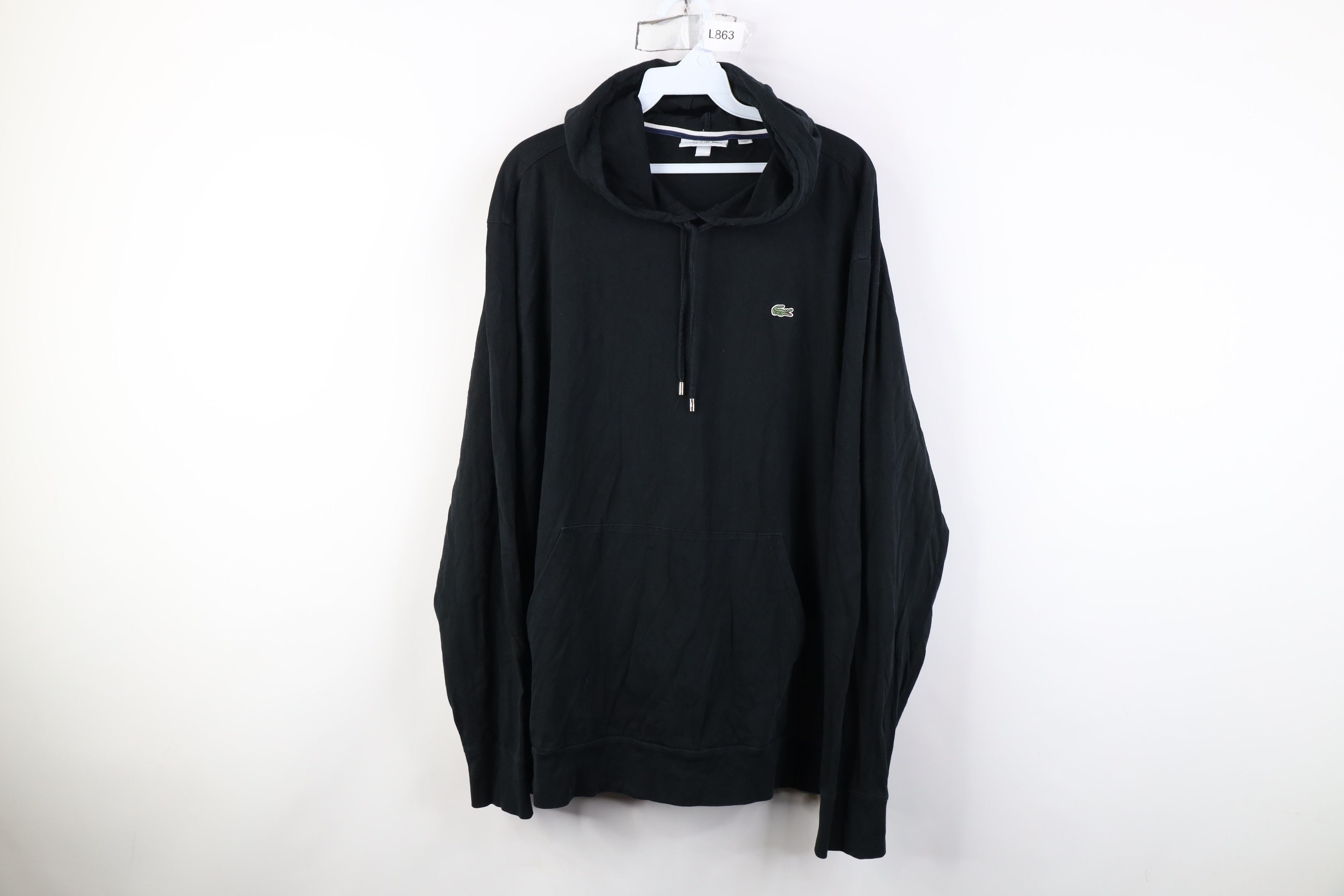 Lacoste Lacoste Croc Logo Hooded Hoodie Long Sleeve T-Shirt Black Size US XXL / EU 58 / 5 - 1 Thumbnail