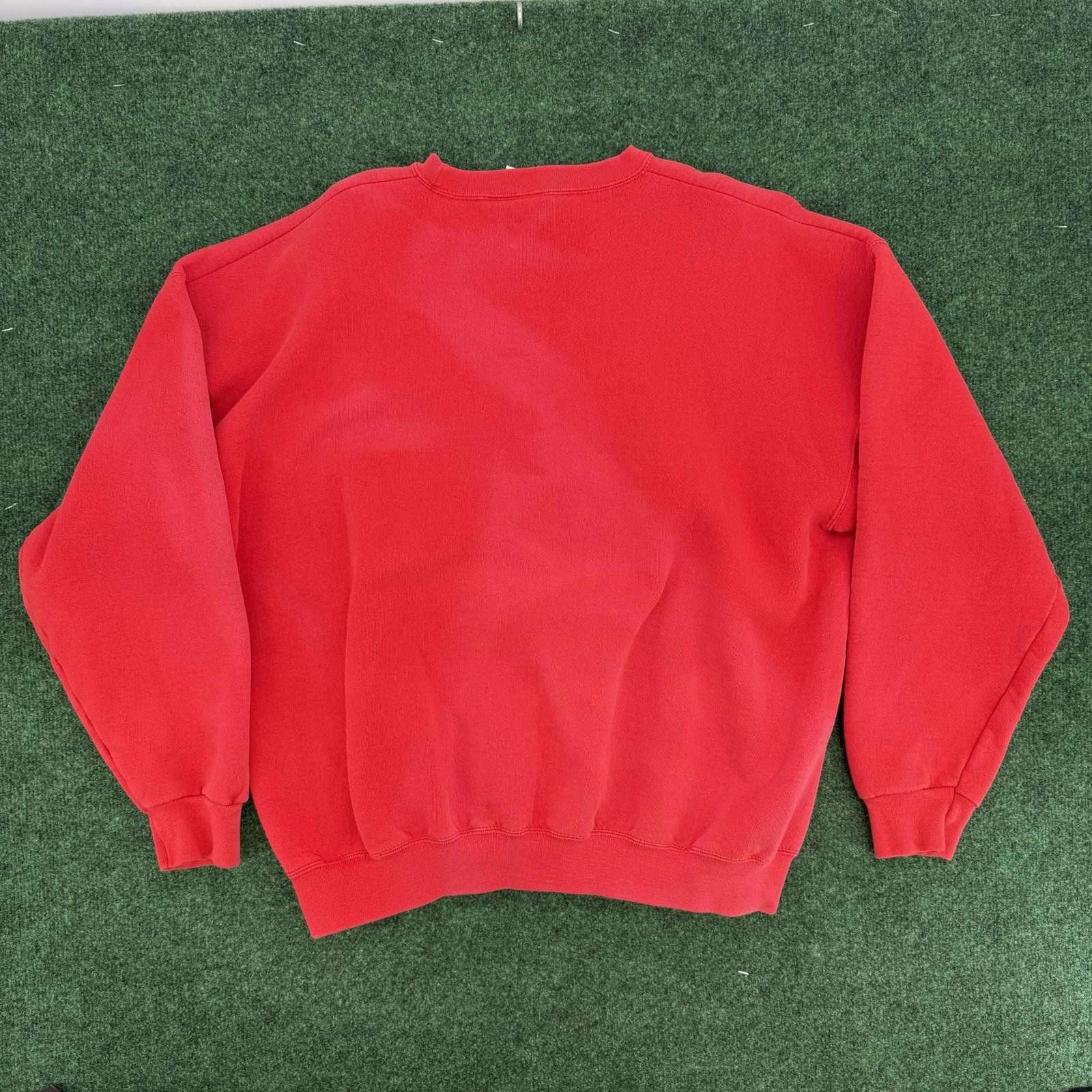 Adidas Vintage Adidas Crew Neck Red L Size US L / EU 52-54 / 3 - 8 Thumbnail