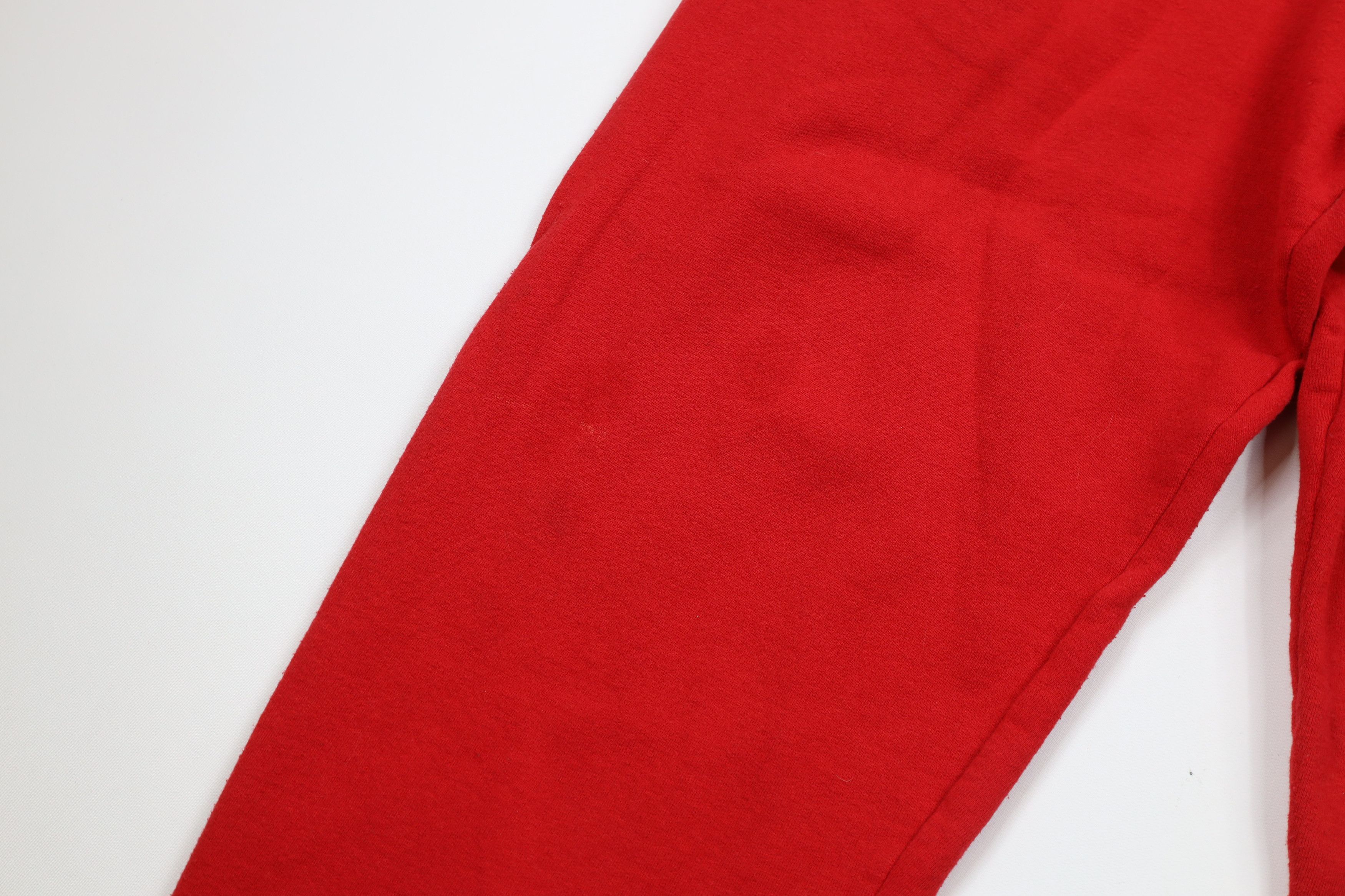 Vintage Vintage 90s Streetwear Blank Cuffed Sweatpants Joggers Red Size US 34 / EU 50 - 6 Thumbnail