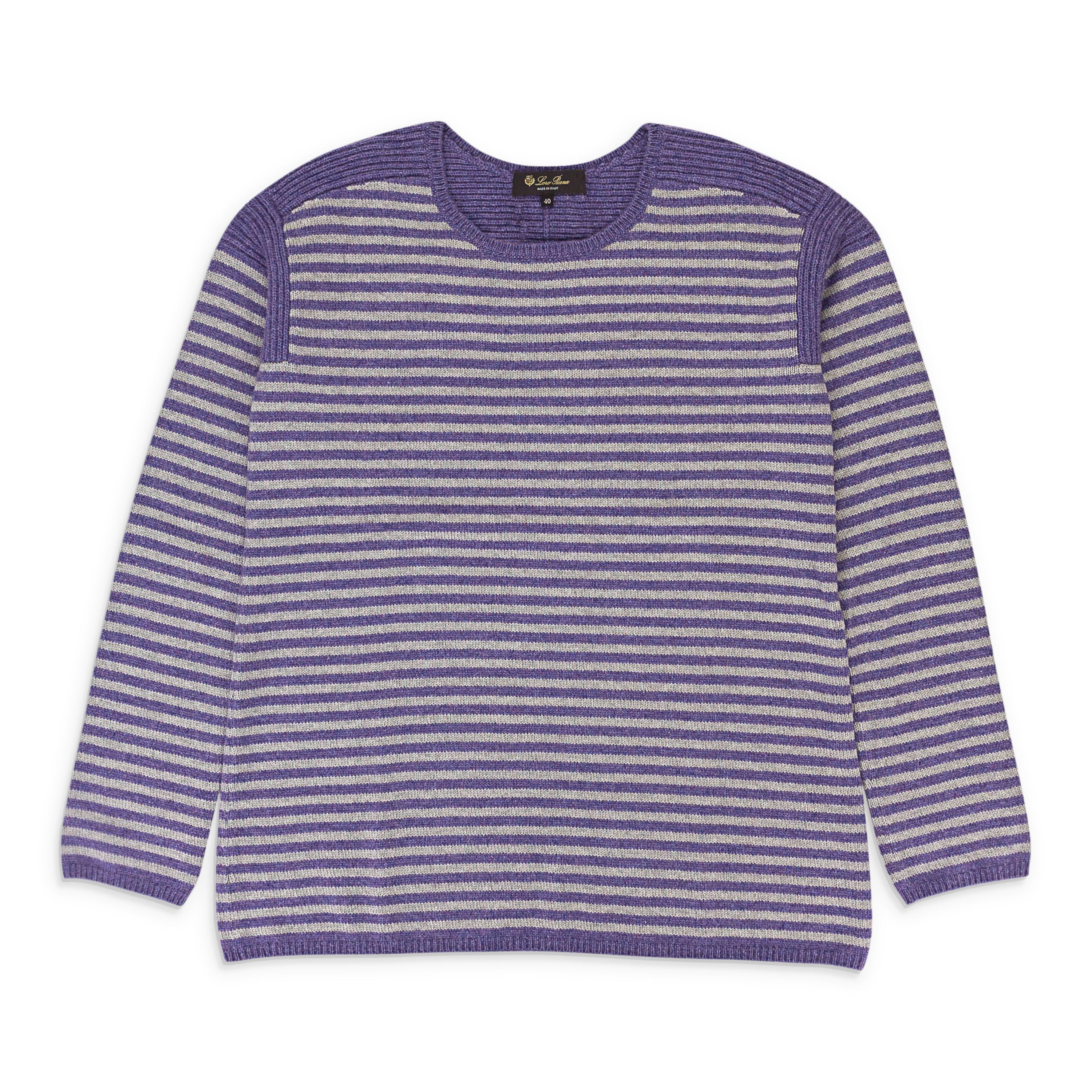 CASHMERE STRIPED PURPLE GRAY SWEATER SIZE 40