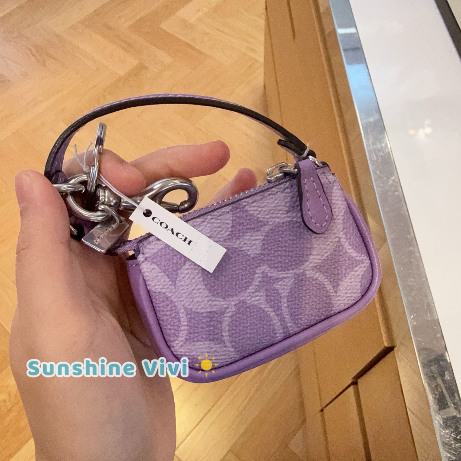 Coach NWT Coach Mini Nolita Bag Charm Signature CX067 SILVER/IRIS Size ONE SIZE - 4 Thumbnail