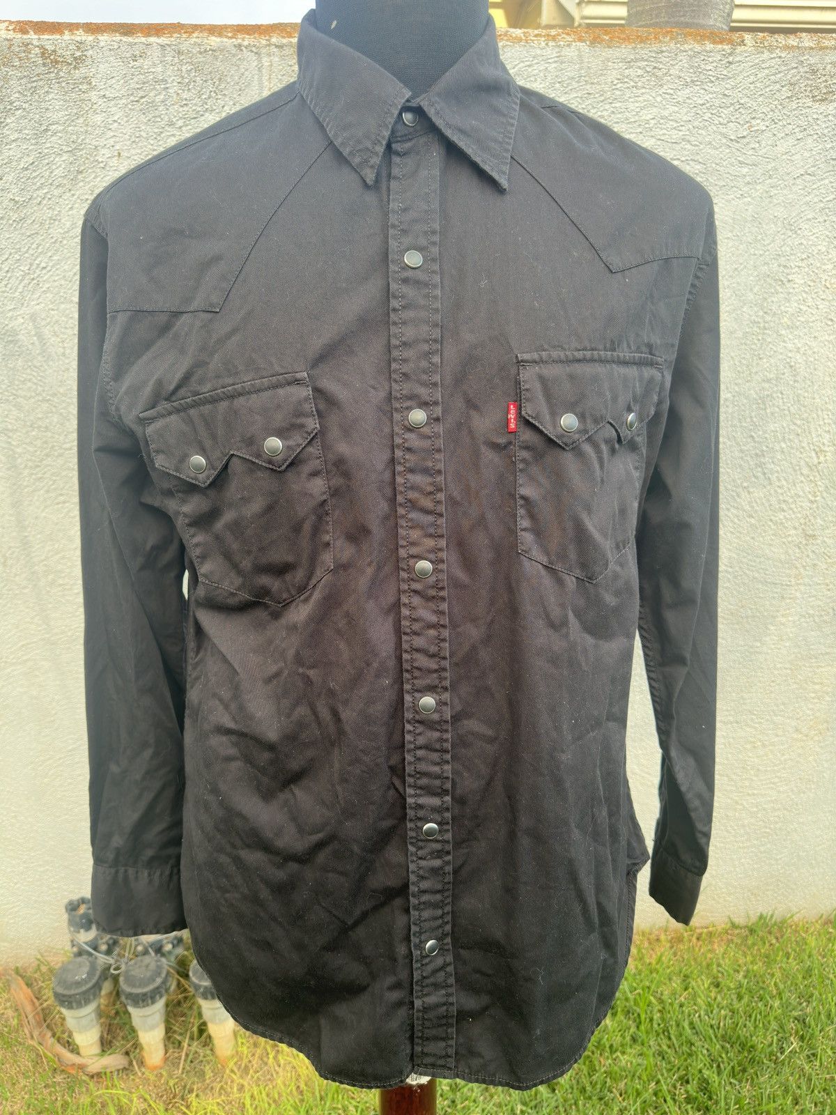 Levi's Levi's Shirt 100% Cotton Black Long Sleeve Men's Medium Size US M / EU 48-50 / 2 - 1 Thumbnail