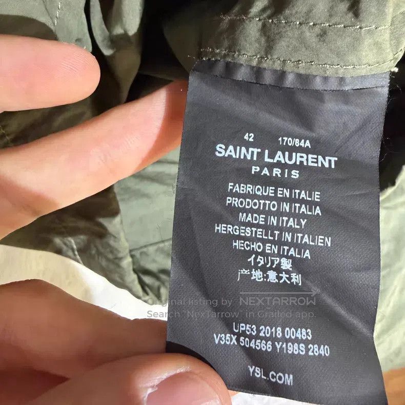 Saint Laurent Paris Saint Laurent Paris Military Green Hooded Windproof Jacket Size US XS / EU 42 / 0 - 4 Thumbnail