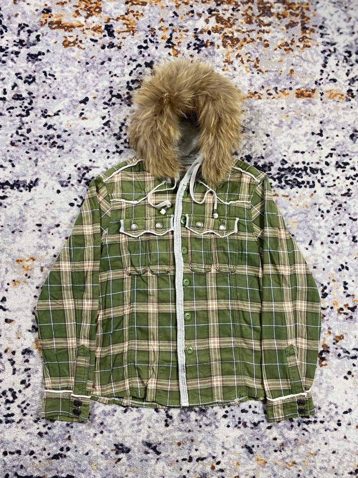 Japanese Brand Edwin Fur Flannel Hoodie ifsixlgb Style Size US M / EU 48-50 / 2 - 1 Thumbnail