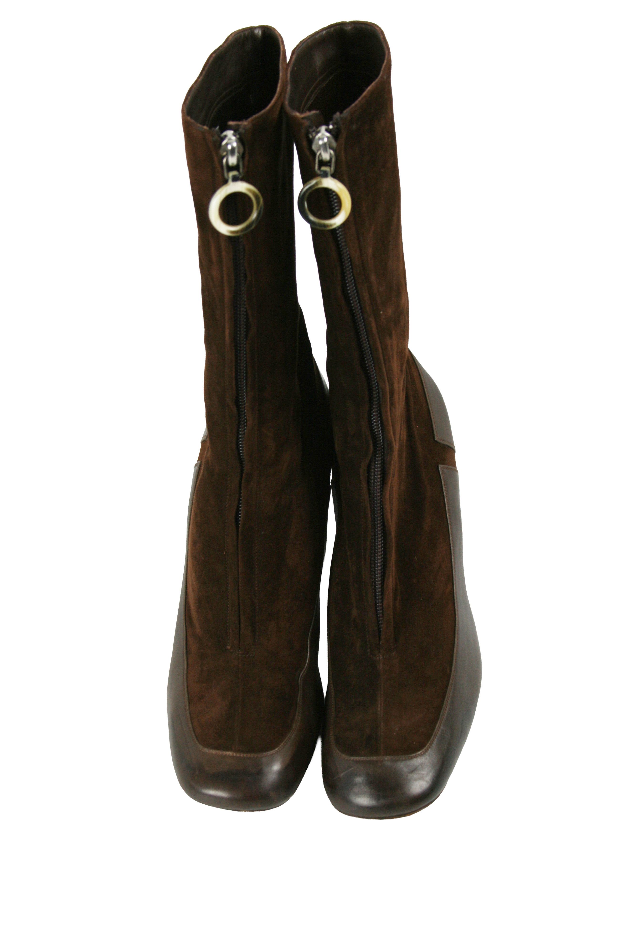 Marc Jacobs Front Zip Suede Leather Ankle Boots Size US 9.5 / IT 39.5 - 9 Thumbnail