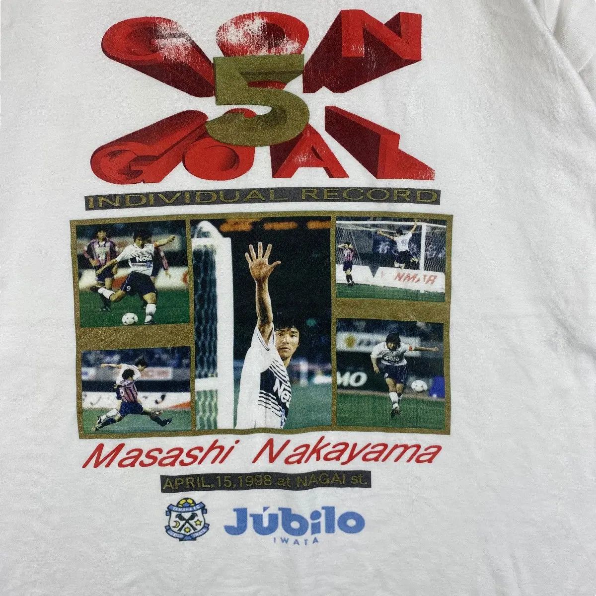 Vintage Vintage 90's JUBILO IWATA Masashi Nakayama Gon 5 Goal Tee Size US L / EU 52-54 / 3 - 2 Thumbnail