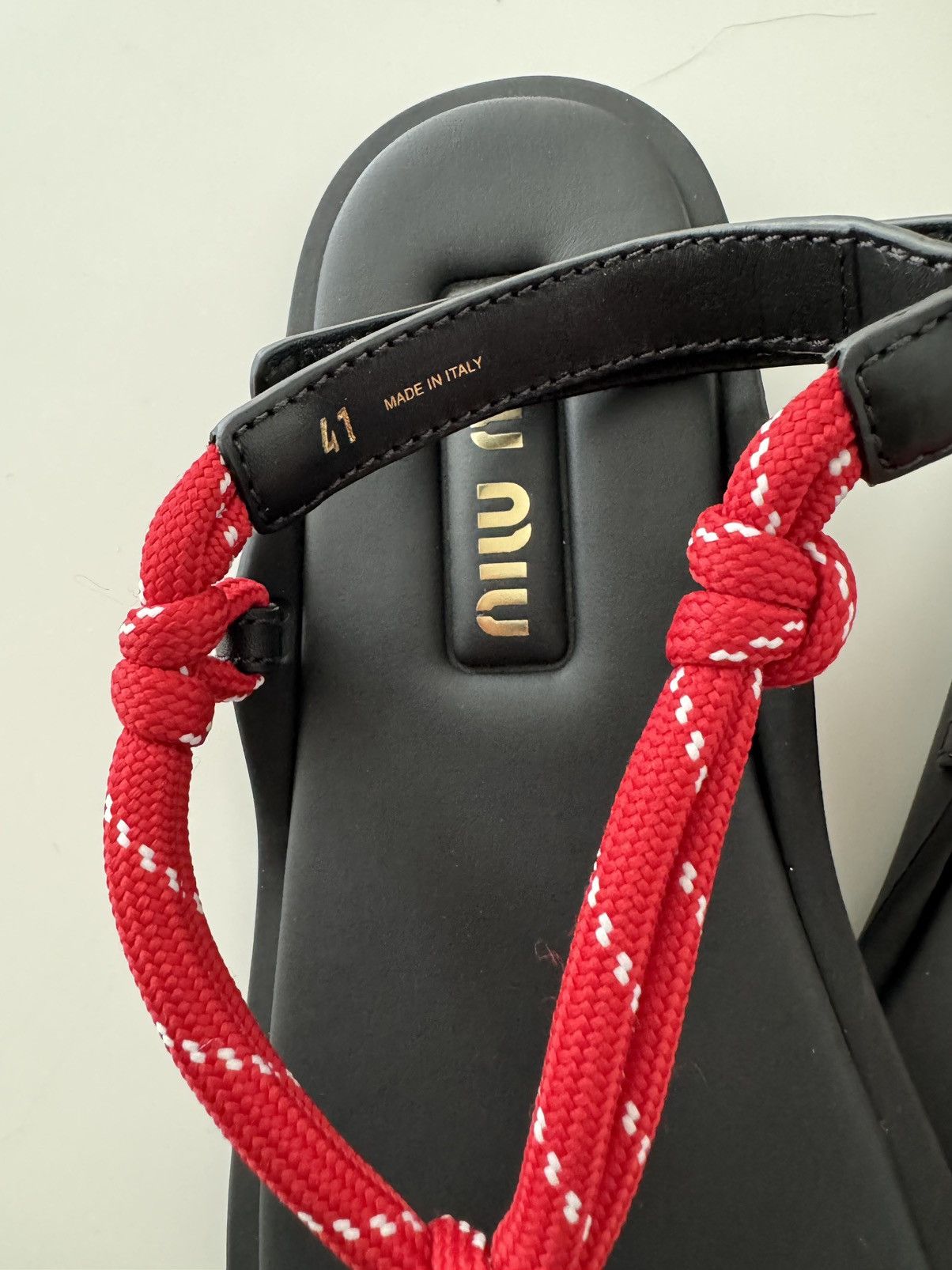 Miu Miu Miu Miu Riviere Cord & Leather Sandals Size US 11 / IT 41 - 4 Thumbnail
