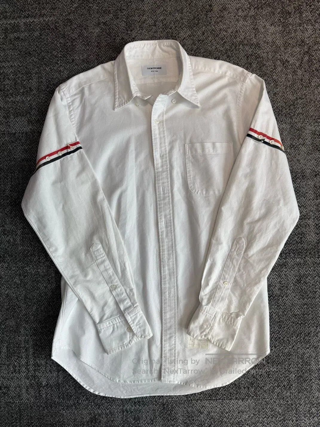 Thom Browne Thom Browne White Long-Sleeve Shirt Size 3. Size US L / EU 52-54 / 3 - 1 Thumbnail