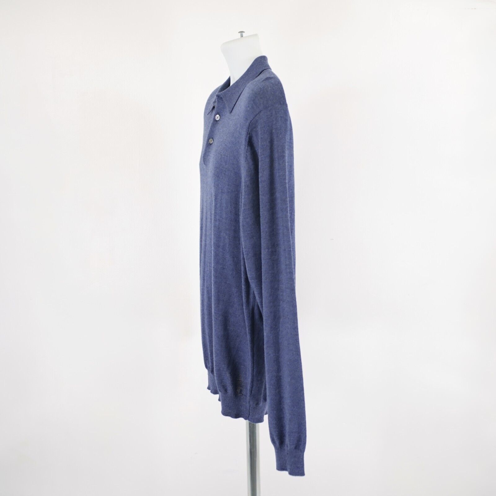 Joseph Abboud Joseph Abboud Blue 2XL Extra Fine Merino Wool Collared Fitte Size US XXL / EU 58 / 5 - 6 Thumbnail