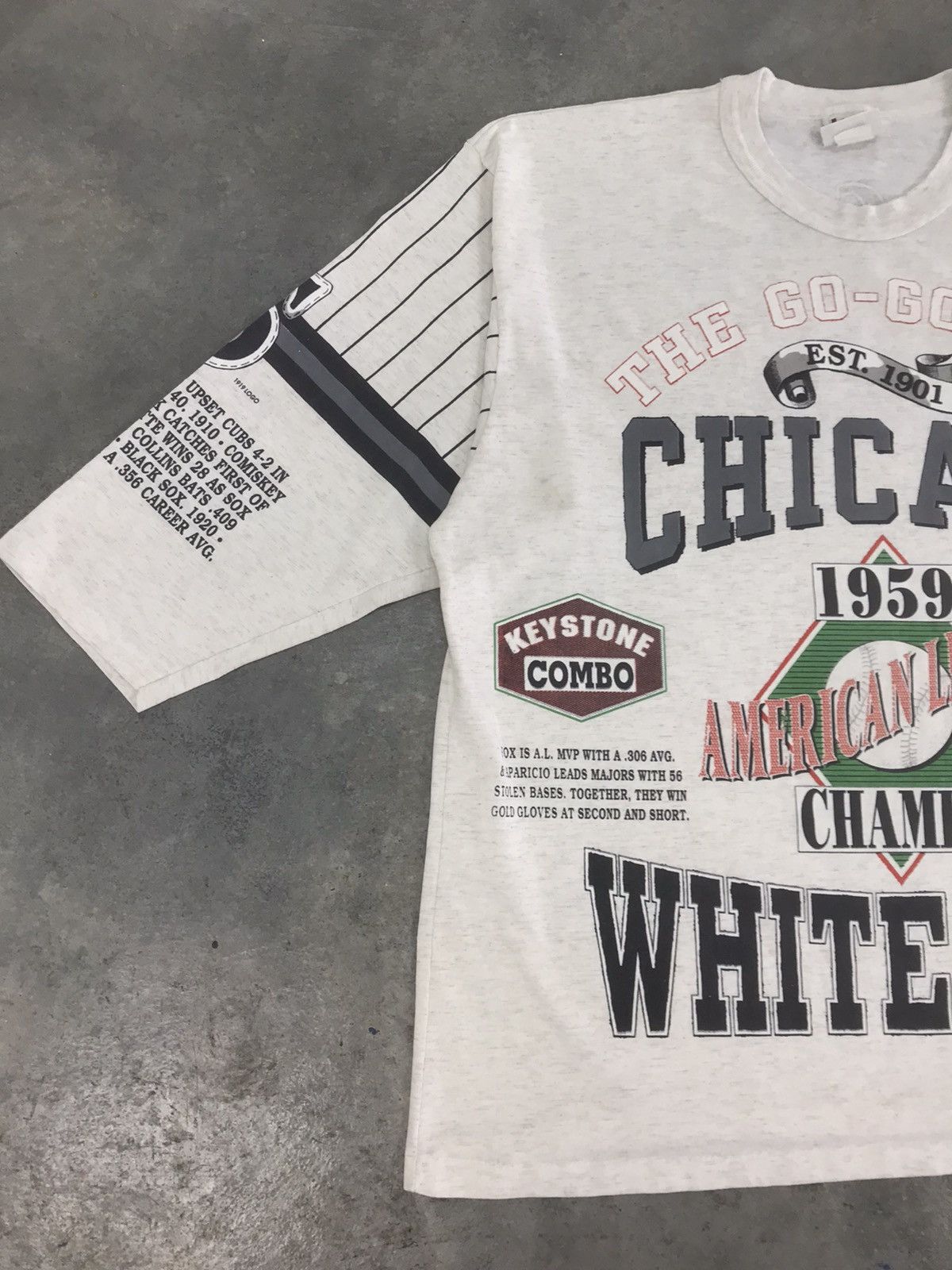 MLB Vintage 90s Long Gone Chicago White Sox 3/4 Sleeve Tee Size US XL / EU 56 / 4 - 3 Thumbnail