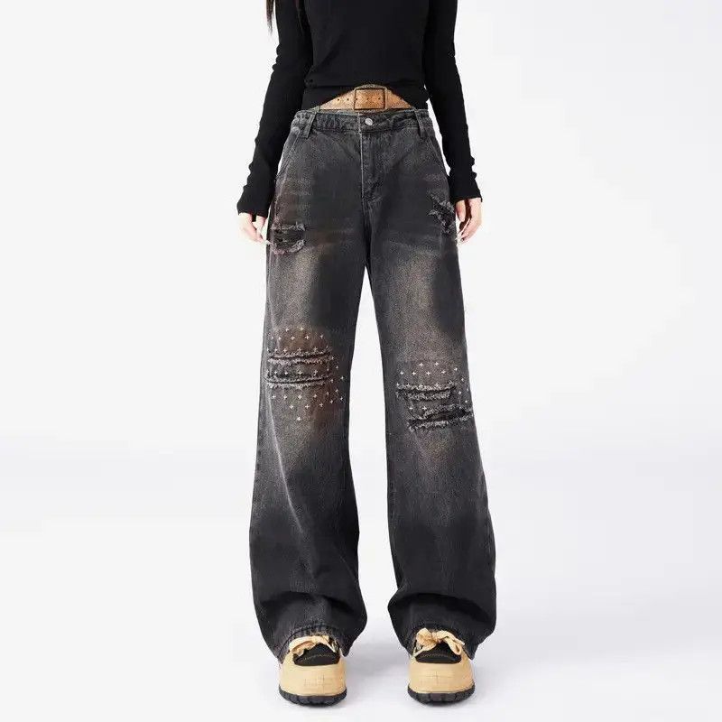 Japanese Brand Retro straight leg loose wide leg jeans Size US 32 / EU 48 - 3 Thumbnail