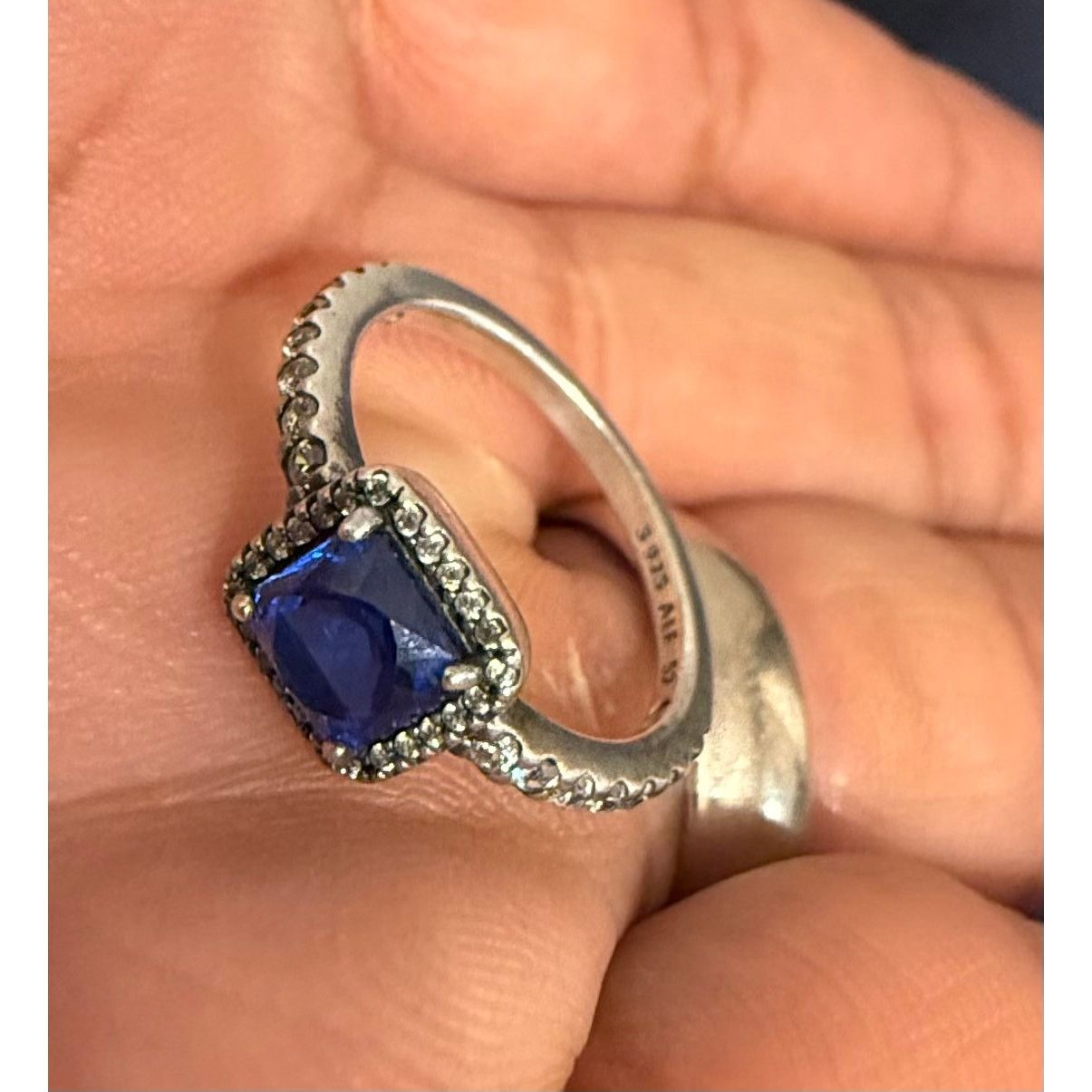 pandora Pandora ALE 925 Blue Halo Ring Sterling Silver Size 6 Size ONE SIZE - 6 Thumbnail