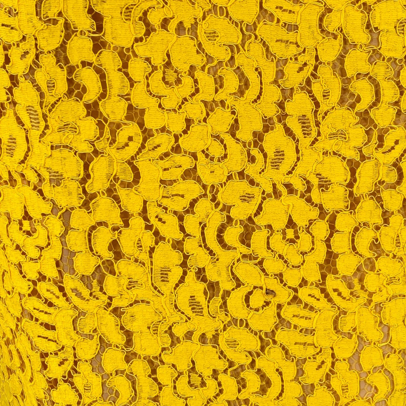 Michael Kors Yellow Mustard Cotton Blend Lace A-Line Cocktail Dress Size S / US 4 / IT 40 - 2 Thumbnail